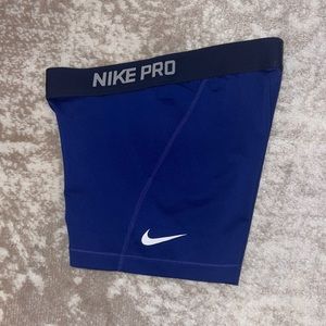 Indigo nike pros with thin waist band size small